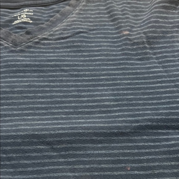 Blue Short Sleeve Tee with Stripes - Picture 8 of 9